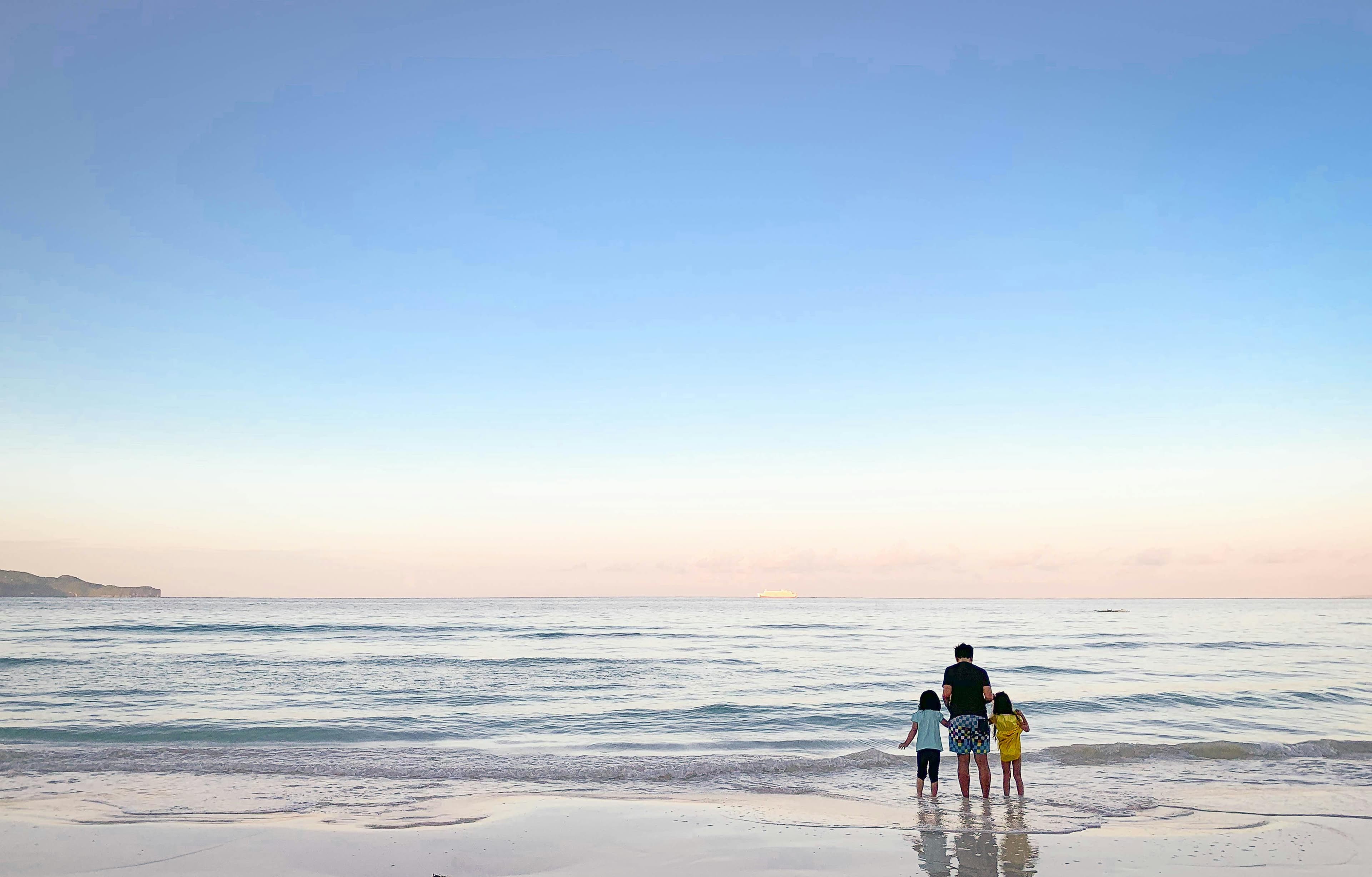 A bright family beach day in the Philippines